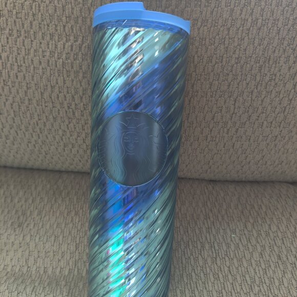 Starbucks Blue Iridescent Travel Mug 16 oz - Picture 1 of 6